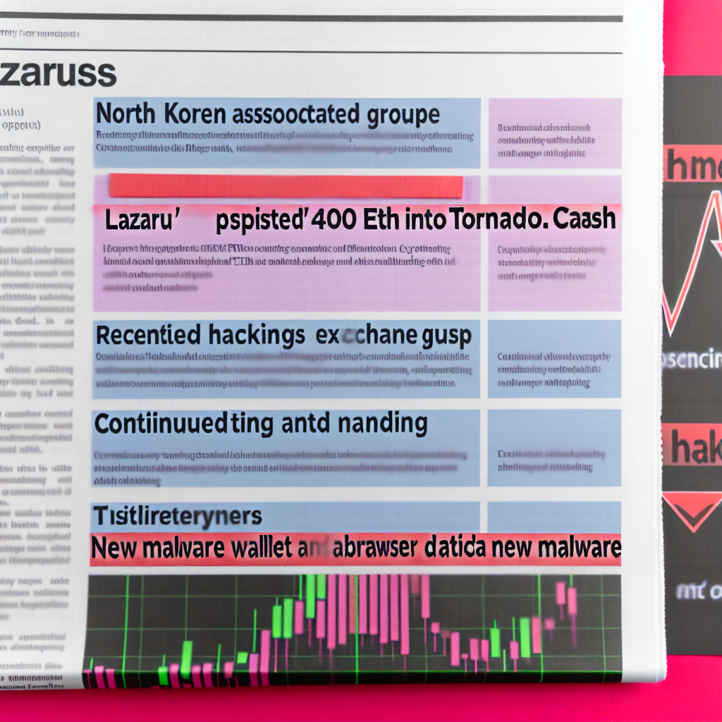 북한 연계 라자루스 그룹이 토네이도 캐시에 400 ETH를 입금하고 새로운 악성코드를 배포했다. 최근 바이비트, 페멕스 등 주요 거래소 해킹 사건과 연관되어 암호화폐 탈취 및 세탁을 지속하고 있다. 새로운 악성코드는 NPM 생태계를 통해 개발자 환경을 침투하여 암호화폐 지갑과 브라우저 데이터를 타겟으로 삼고 있다.